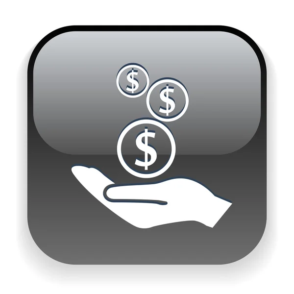 Money in hand icon — Stock Vector