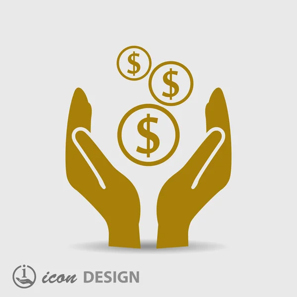 Money in hands icon — Stock Vector