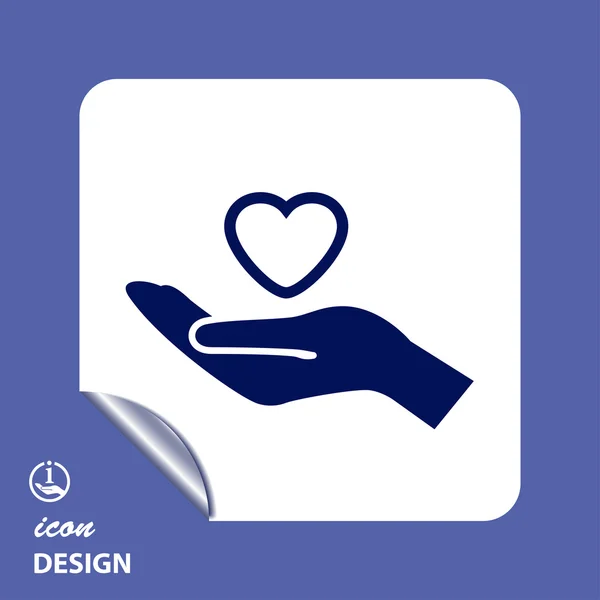 Heart in hand icon — Stock Vector