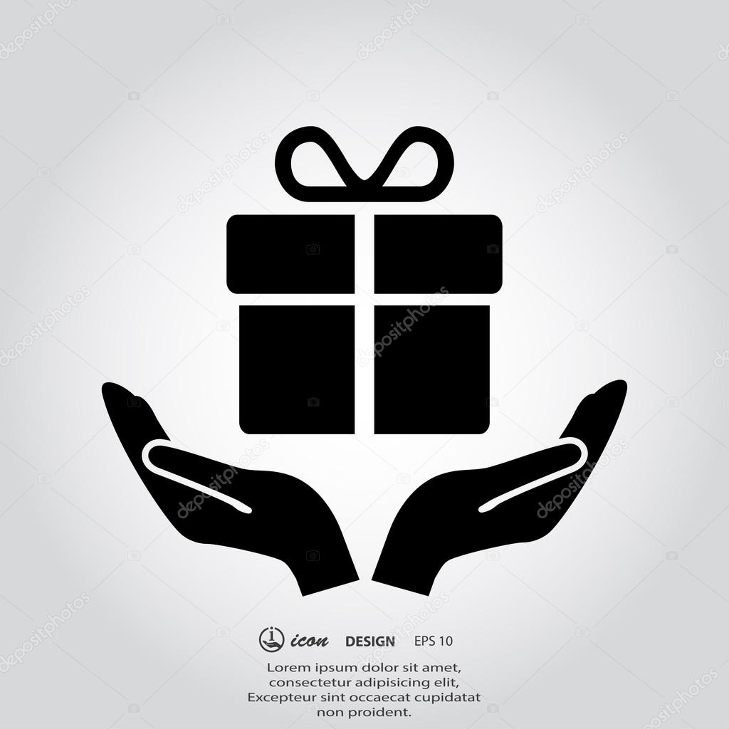 Gift in hands icon