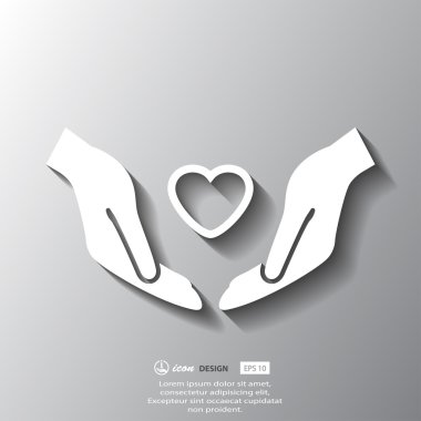 Ellerin simgesinde kalp