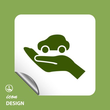 Arabaya el simgesi손 아이콘에서 자동차