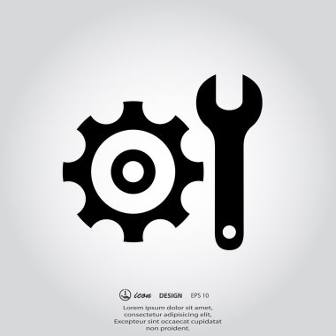 Dişli ve İngiliz anahtarı simgesi
