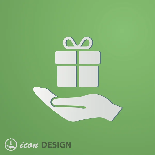 Gift in hand icon — Stock Vector