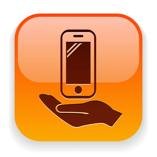 Icono móvil en la mano — Archivo Imágenes Vectoriales