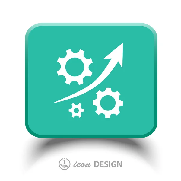 Gear with growth arrow icon — Stock Vector
