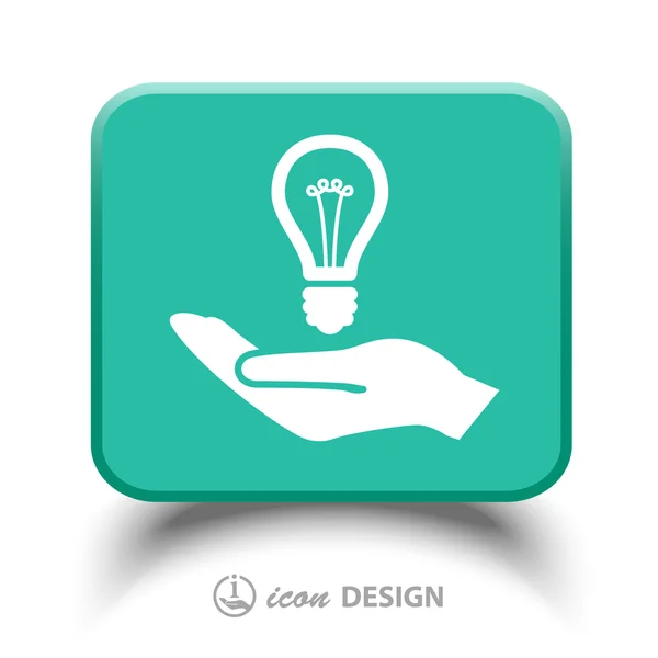 Bulb in hand icon — Stock Vector