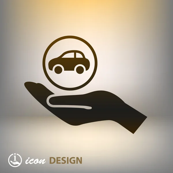 Car in hand icon — Stock Vector