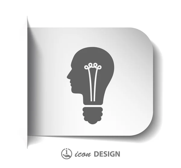 Lampen in hoofd pictogram — Stockvector