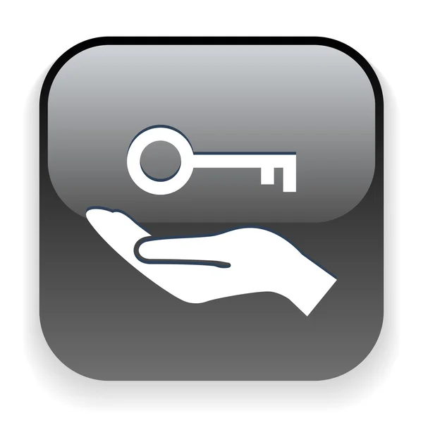 Schlüssel in der Hand Symbol — Stockvektor