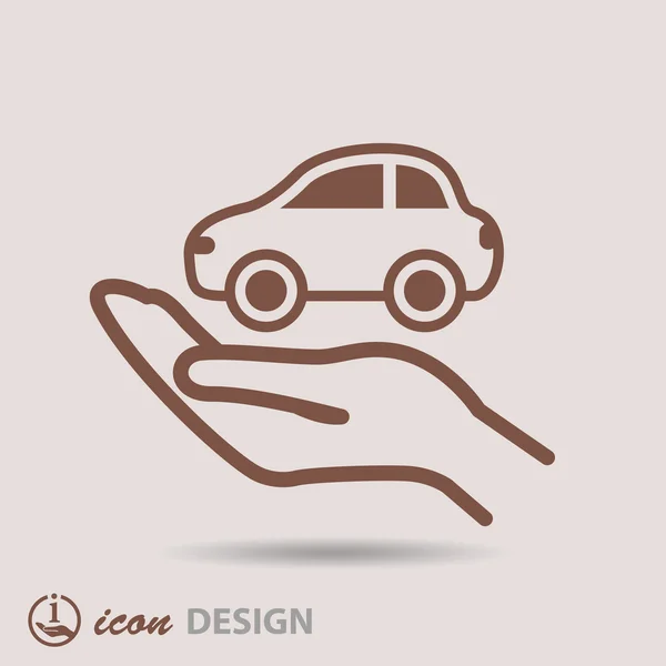 Coche en la mano icono — Archivo Imágenes Vectoriales