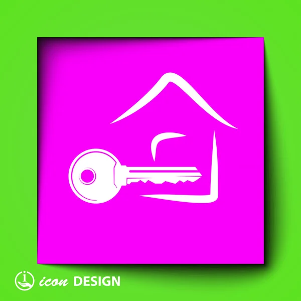 Key and house icon — Stock Vector