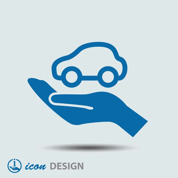 Car in hand icon — Stock Vector