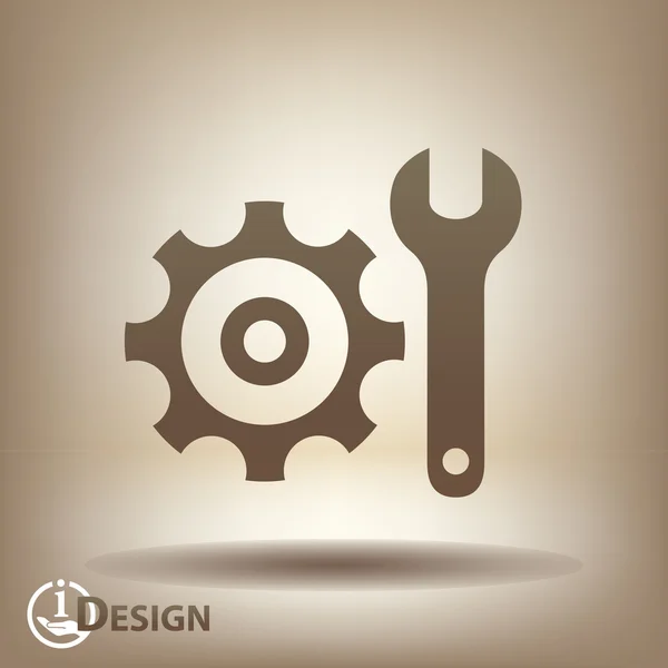Gear and wrench icon — Stock Vector