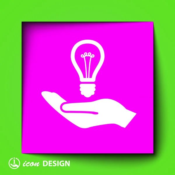 Bulb in hand icon — Stock Vector