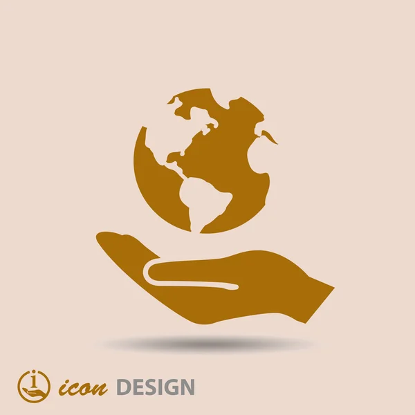 Globe in hand icon — Stock Vector