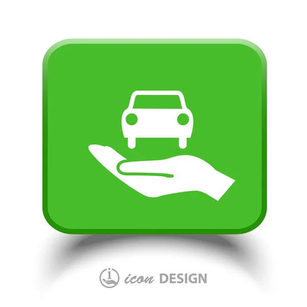 Car in hand icon — Stock Vector