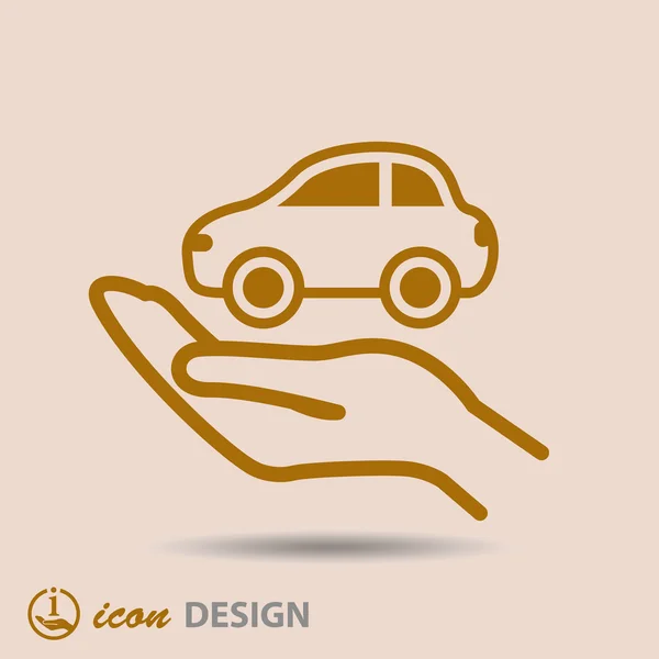 Car in hand icon — Stock Vector