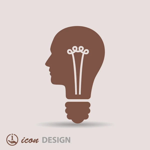 Light bulbs in head icon — Stock Vector