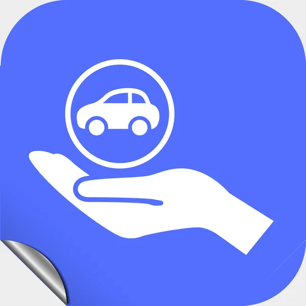 Car in hand icon — Stock Vector