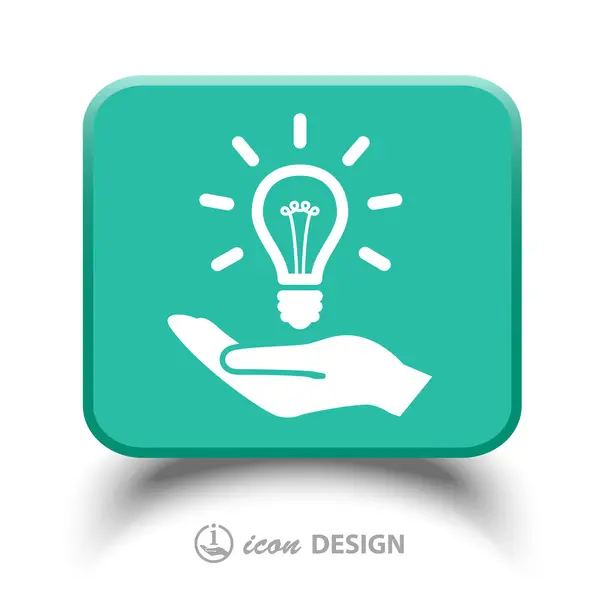 Bulb in hand icon — Stock Vector