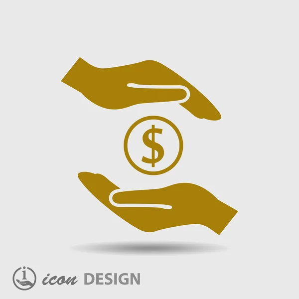 Money in hands icon — Stock Vector