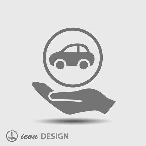 Coche en la mano icono — Archivo Imágenes Vectoriales