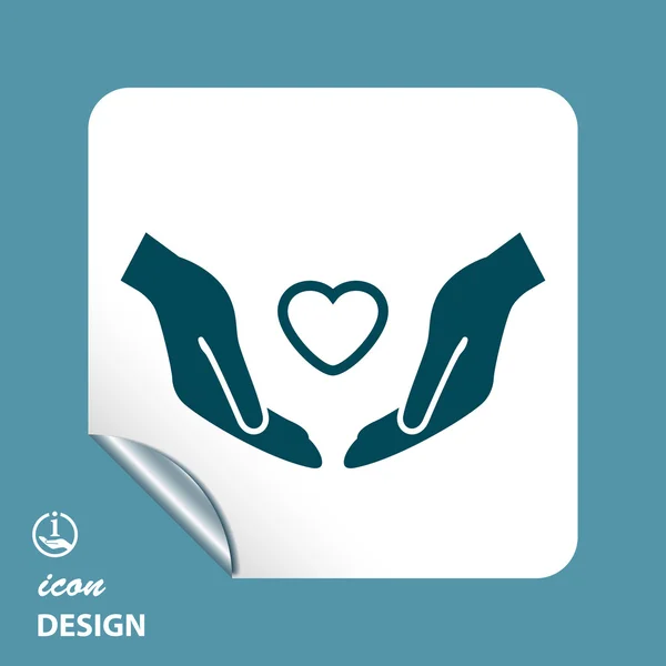 Heart in hands icon — Stock Vector