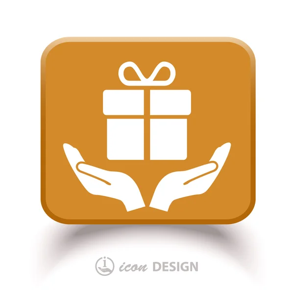 Gift in handen pictogram — Stockvector