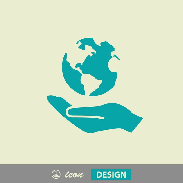 Globe in de hand pictogram — Stockvector