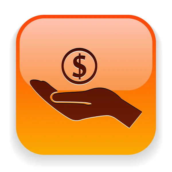 Peníze v rukou ikony — Stockový vektor
