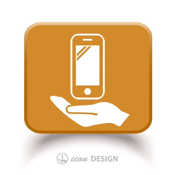 Mobile in hand icon — Stock Vector