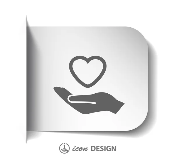 Heart in hand icon — Stock Vector