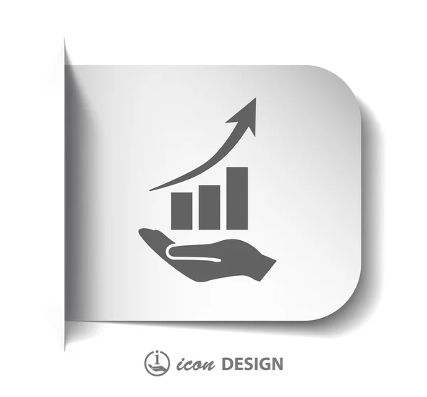 Graph on hand icon — Stock Vector