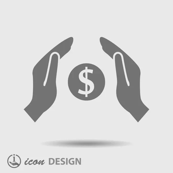 Geld in handen pictogram — Stockvector