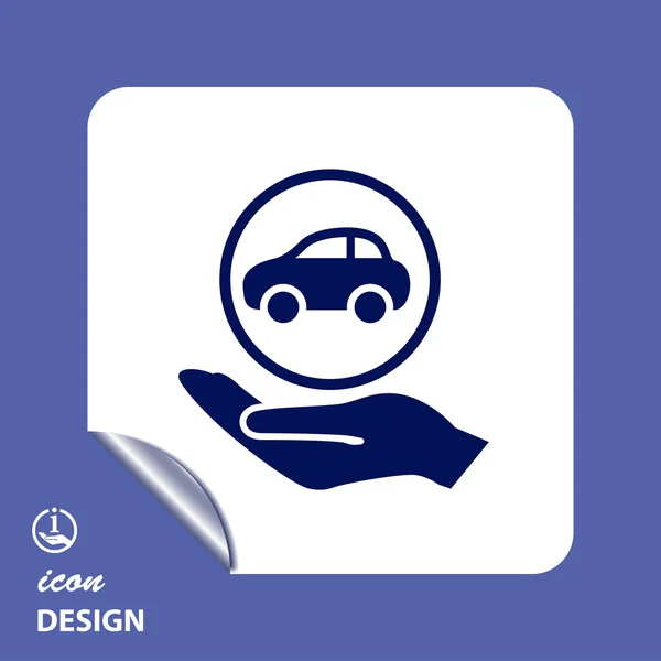 Car in hand icon — Stock Vector