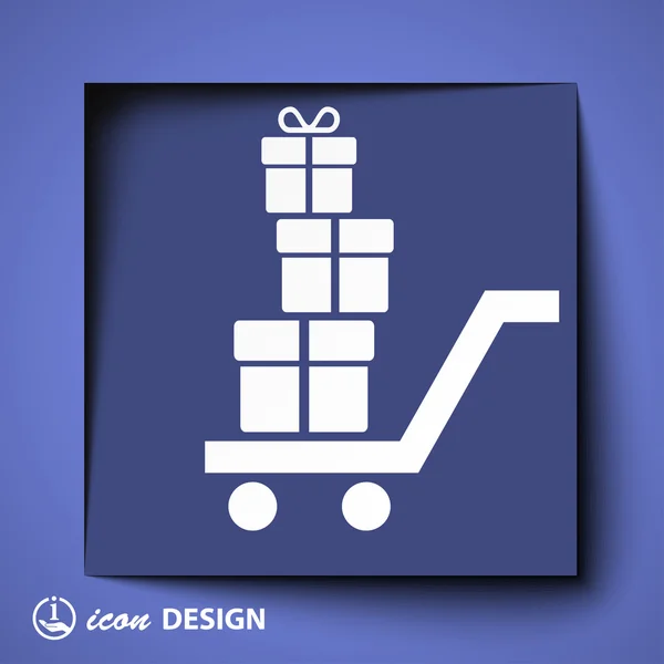 Geschenk pictogram — Stockvector