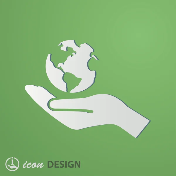 Globe in de hand pictogram — Stockvector