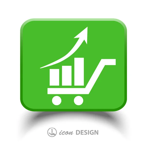 Ícone gráfico de negócios — Vetor de Stock