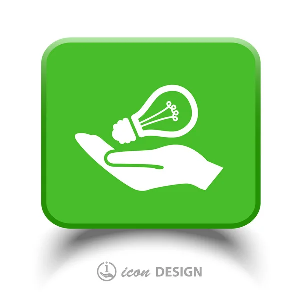 Light bulb in hand icon — Stock Vector