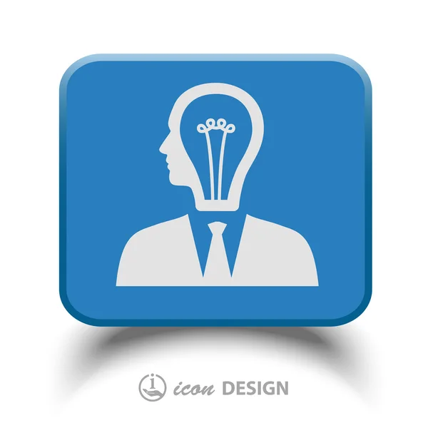 Light bulbs in head icon — Stock Vector