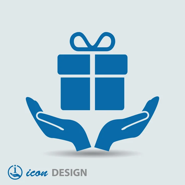 Gift in hands icon — Stock Vector