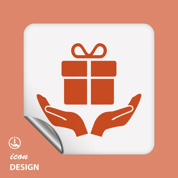Gift in hands icon — Stock Vector