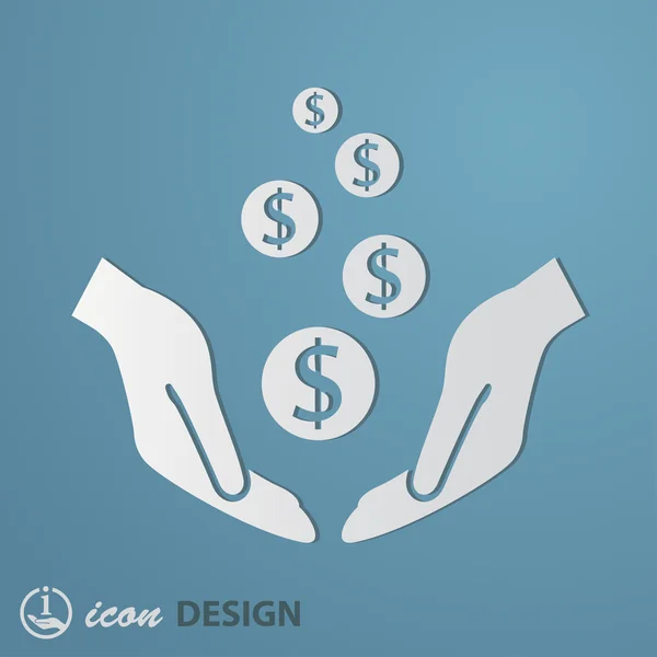 Money in hands icon — Stock Vector