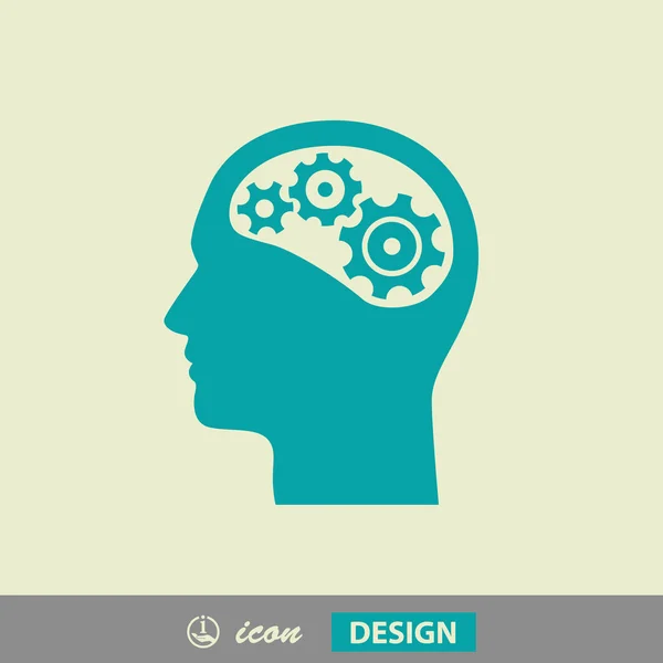 Engrenagem no ícone da cabeça —  Vetores de Stock