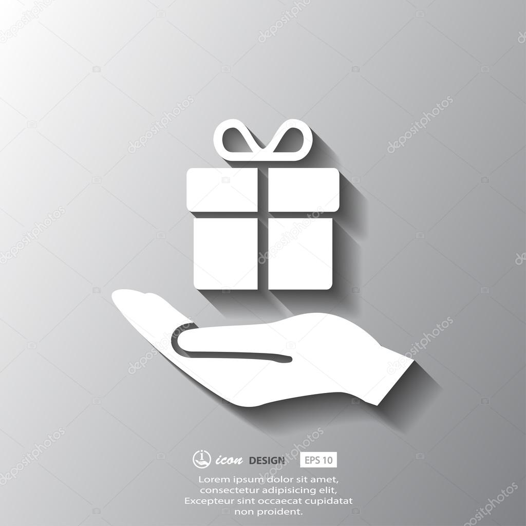 Gift in hand icon
