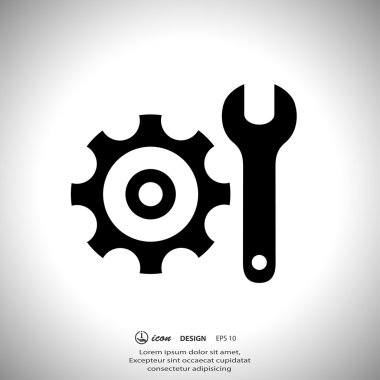 Dişli ve İngiliz anahtarı simgesi