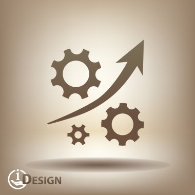 Dişli ile büyüme ok simgesi