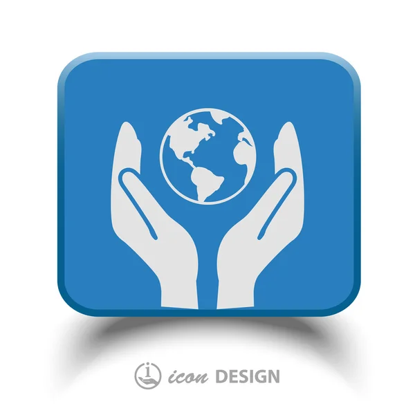 Globe in hands icon — Stock Vector