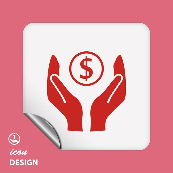 Geld in handen pictogram — Stockvector